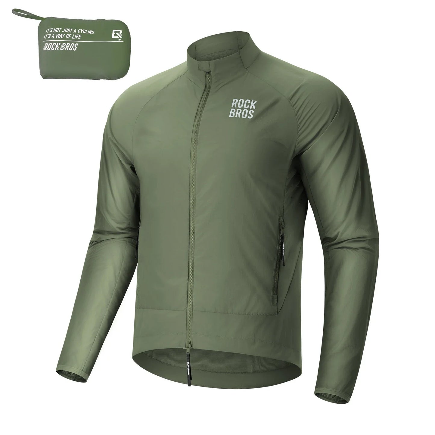 Winddichte Fahrradjacke, Leichte Atmungsaktive Schnelltrocknende Windbreaker, Faltbare