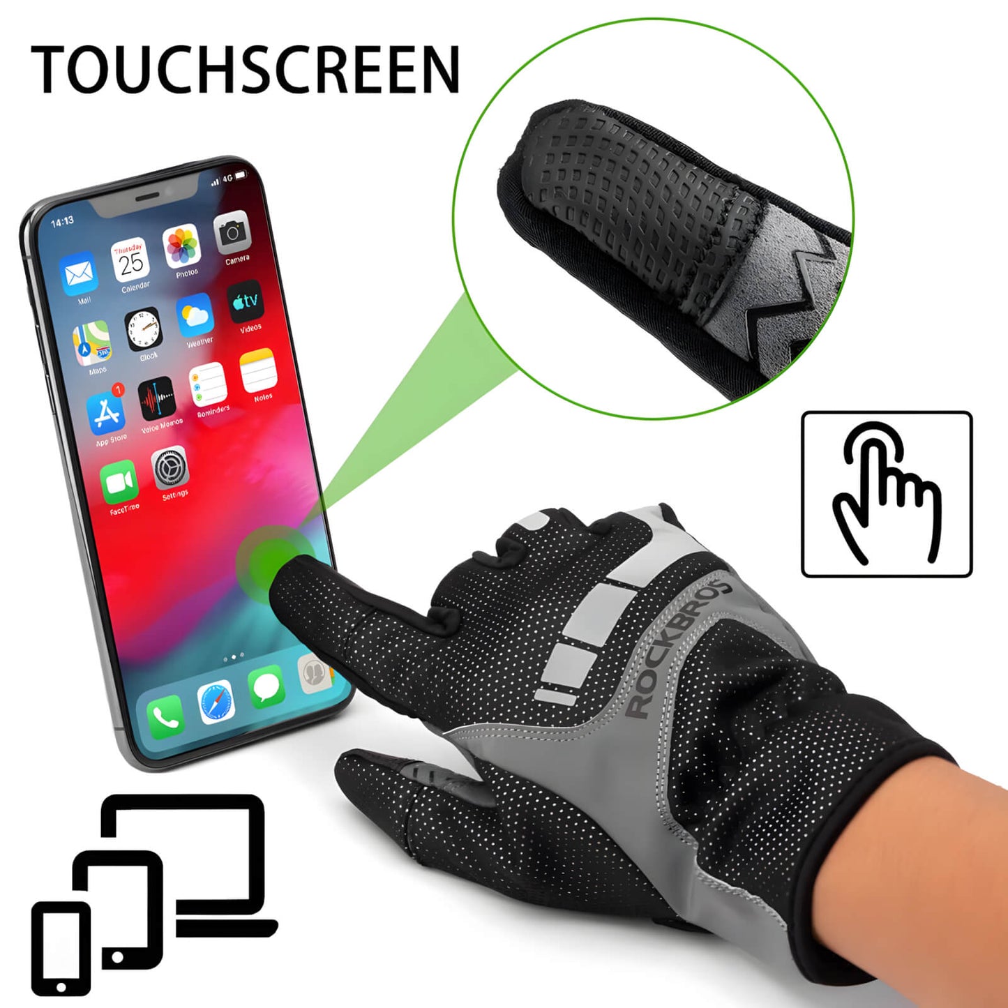 Winddichte Wärme-Touchscreen-Fahrradhandschuhe