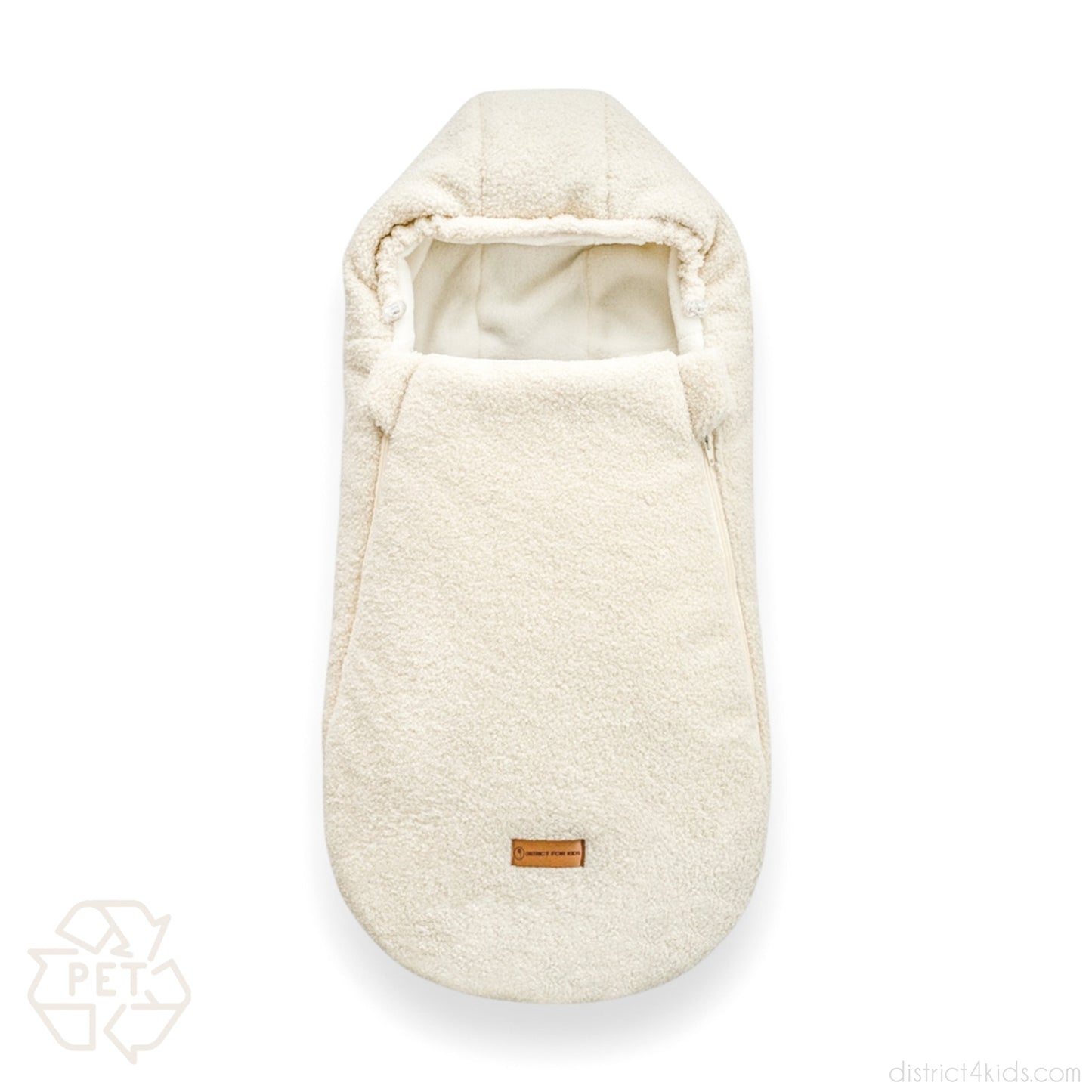 Winterfußsack Teddystoff Bouclé – für Kinderwagen & Autoschale