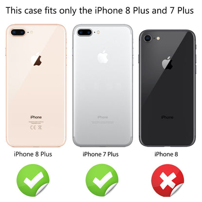 NALIA Hülle für iPhone 8 Plus / 7 Plus, Slim Handyhülle Case Cover Carbon Look