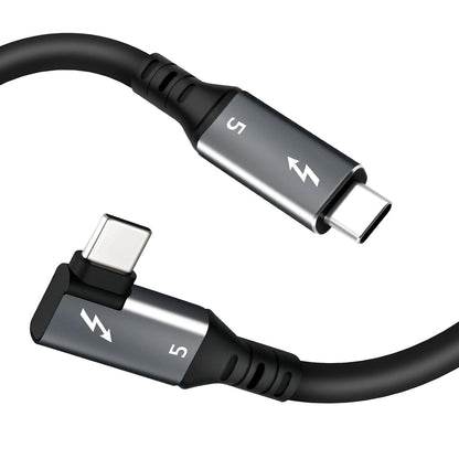 SYSTEM-S USB4 USB 150 cm Kabel Typ C Stecker zu Stecker Winkel 40 Gbit/s 240 W USB 4.0 Kabel