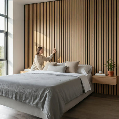 Akustikpaneel Wandpaneel Holz 60x30 4 Stück Wanddeko Wandvertäfelung Wandverkleidung