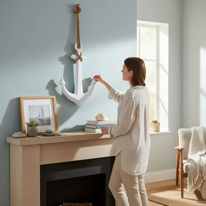 Anker Dekoanker Dekoration Maritim weiß Seil Tau 60x40 XXL hängen Hochzeit Wandhaken
