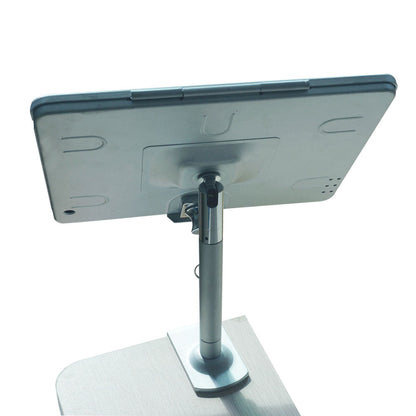 SYSTEM-S pole mount with lock fastening made of metal in grey for iPad Pro 10.5"