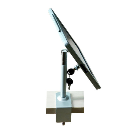 SYSTEM-S pole mount with lock fastening made of metal in grey for iPad Pro 10.5"