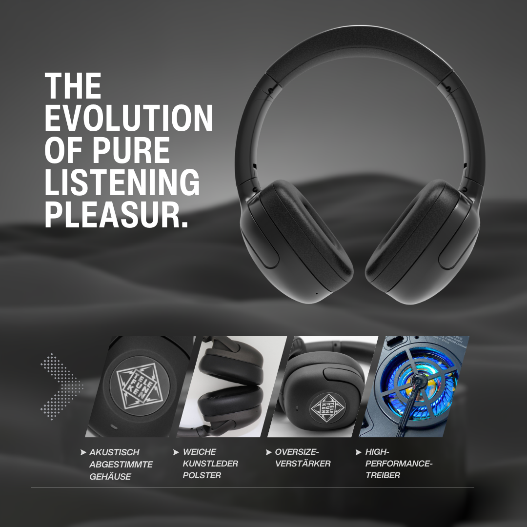 TELEFUNKEN ARCO EVO - Active Noise Cancelling Bluetooth Kopfhörer - 12 Hz Tiefbass
