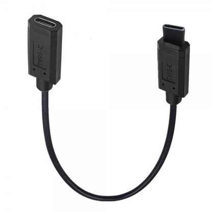 SYSTEM-S USB 3.1 Gen 2 Typ C Kabel 30 cm Stecker zu Buchse 10 Gbit/s 100W Kratz Schutz Winkel