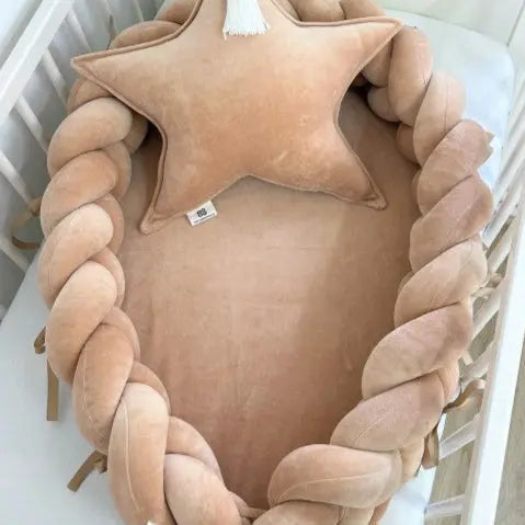 Babynest & Bettschlange 2in1 Velours – mitwachsend