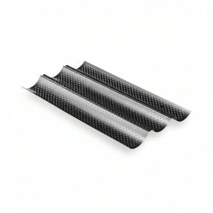Baguette Baguetteform Blech für 3 Baguettes antihaft beschichtet Baguetteblech