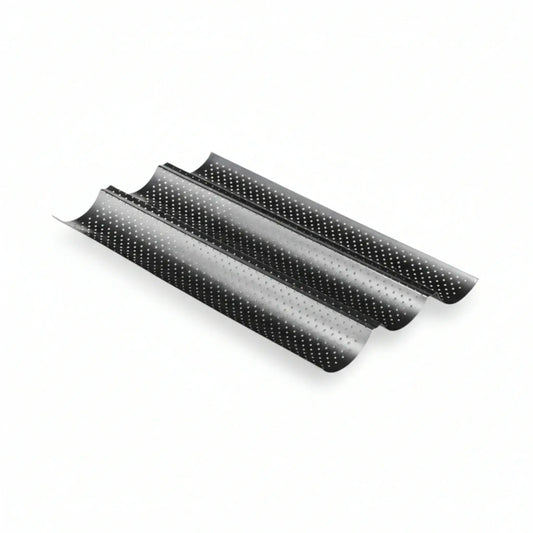 Baguette Baguetteform Blech für 3 Baguettes antihaft beschichtet Baguetteblech