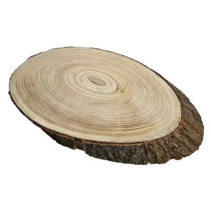 Baumscheibe Brett oval Holz Holzbrett Dekobrett Tablett Holzscheibe Ø 20 - 23 cm
