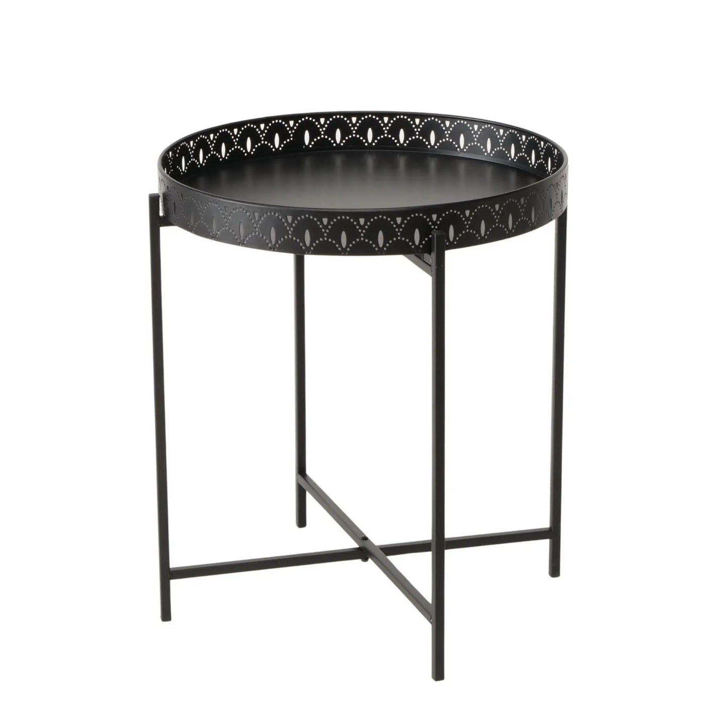 Beistelltisch Dekotisch Tabletttisch rund schwarz Metalltisch 45x40 cm