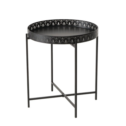 Beistelltisch Dekotisch Tabletttisch rund schwarz Metalltisch 45x40 cm