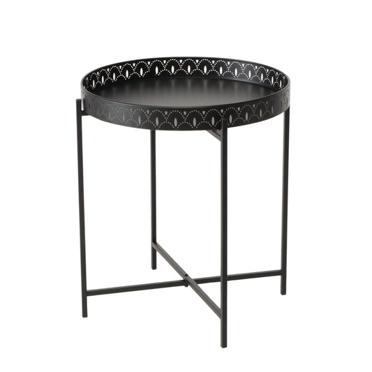 Beistelltisch Dekotisch Tabletttisch rund schwarz Metalltisch 45x40 cm