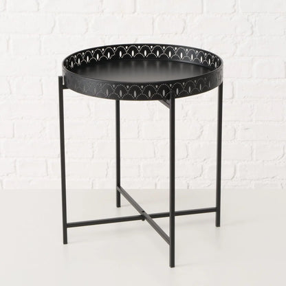 Beistelltisch Dekotisch Tabletttisch rund schwarz Metalltisch 45x40 cm