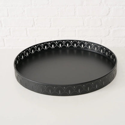 Beistelltisch Dekotisch Tabletttisch rund schwarz Metalltisch 45x40 cm