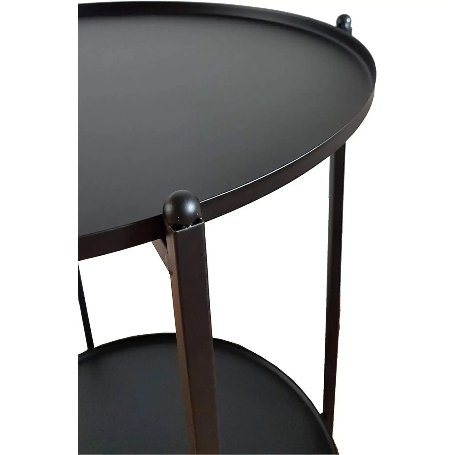Beistelltisch kleiner Couchtisch Metalltisch Wohnzimmertisch rund schwarz Metall