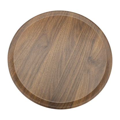 Beistelltisch warmes grau Nussbaum Rund Couchtisch 37x40 cm Metall Holz