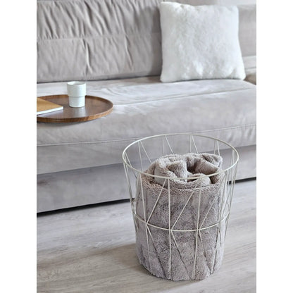 Beistelltisch warmes grau Nussbaum Rund Couchtisch 37x40 cm Metall Holz