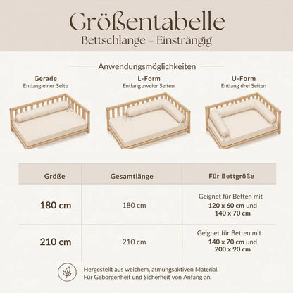 Bettschlange einsträngig Bouclé – kuschelig & vielseitig