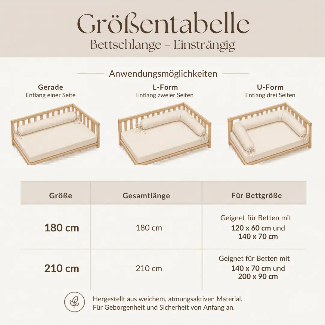 Bettschlange einsträngig Cord – Schutz & Komfort für Babybett