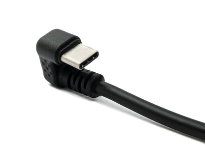 SYSTEM-S USB 3.1 cable 30 cm Type C male to 2.0 Micro B female 180° angle in black