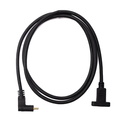 SYSTEM-S USB 3.1 cable 100 cm Type C male to female screw angle in black