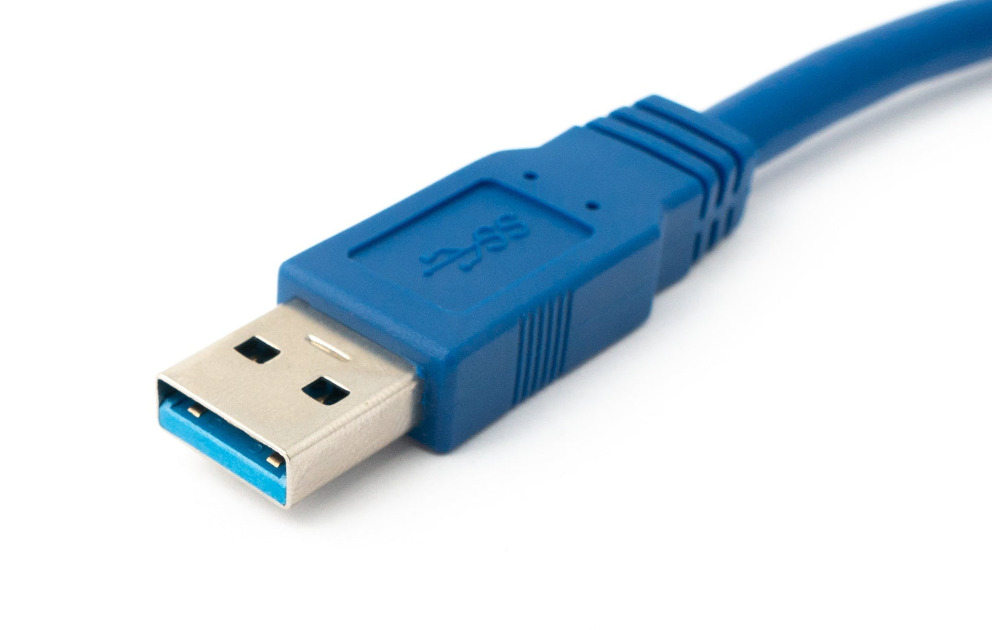 SYSTEM-S USB 3.0 Kabel 60 cm Micro B Stecker zu Typ A Stecker Schraube in Blau