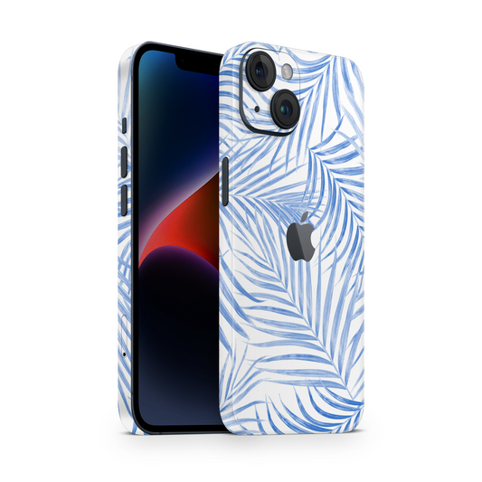 iPhone 14 Skin Blue Leaf
