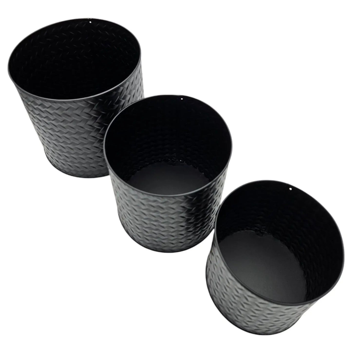 Blumentopf Übertopf Pflanzenkübel Topf Kübel 3er Set schwarz rund Metall Matt