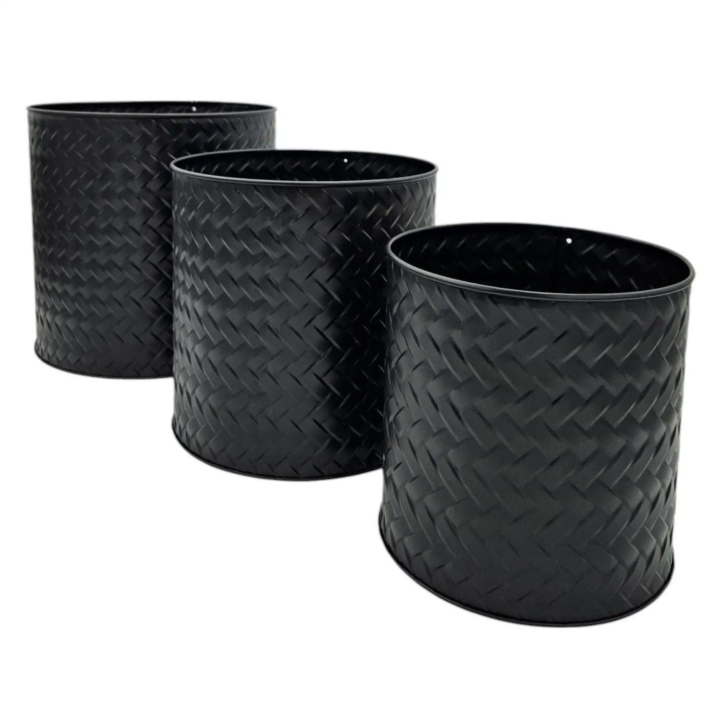 Blumentopf Übertopf Pflanzenkübel Topf Kübel 3er Set schwarz rund Metall Matt