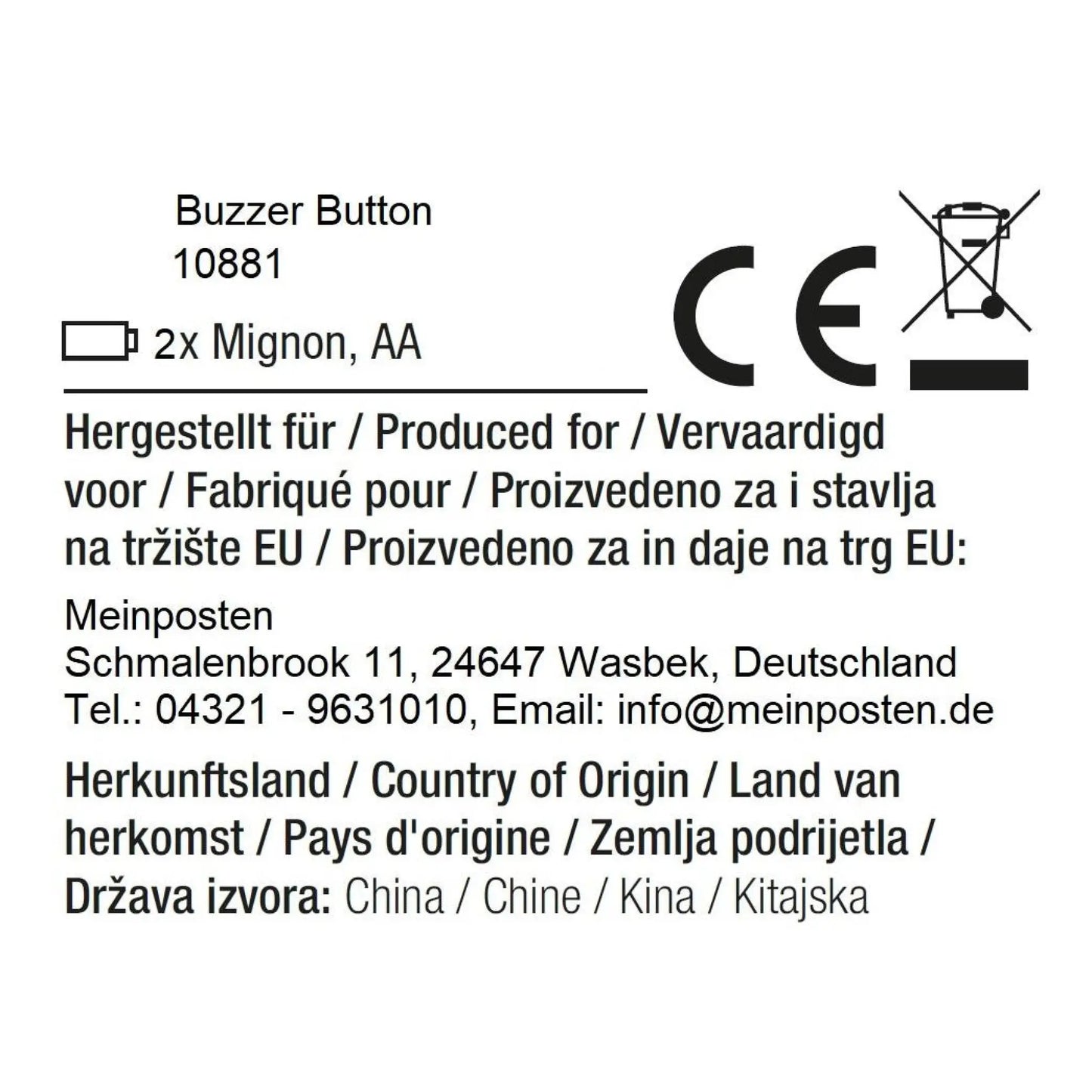 Buzzer mit Sound XL Button Alarmknopf Licht Quiz Quizspiel Party Spieleabend Duell