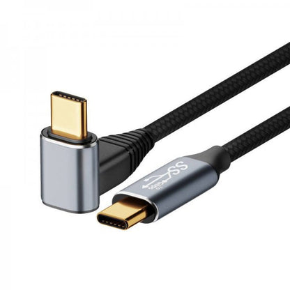 SYSTEM-S USB 3.1 Gen 2 Typ C Kabel 2 m Stecker zu Stecker 10 Gbit/s 100W Winkel