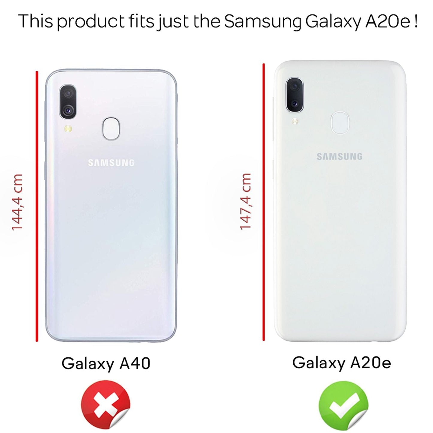 NALIA (2-Pack) Schutzglas kompatibel mit Samsung Galaxy A20e, 9H Full-Cover Screen Display Schutz, Handy Schutzfolie Bildschirm-Abdeckung Schutz-Film Protector Tempered Glass - Transparent Schwarz