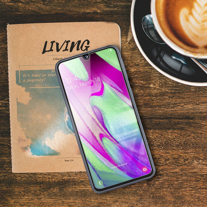 NALIA (2-Pack) Schutzglas kompatibel mit Samsung Galaxy A40, 9H Full-Cover Screen Display Schutz, Handy Schutzfolie Bildschirm-Abdeckung Schutz-Film Protector Tempered Glass - Transparent Schwarz