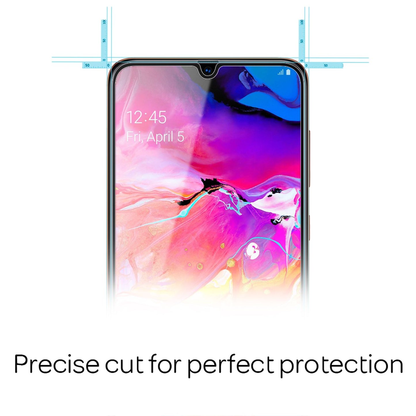 NALIA (2-Pack) Schutzglas kompatibel mit Samsung Galaxy A70, 9H Full-Cover Screen Display Schutz, Handy Schutzfolie Bildschirm-Abdeckung Schutz-Film Protector Tempered Glass - Transparent Schwarz