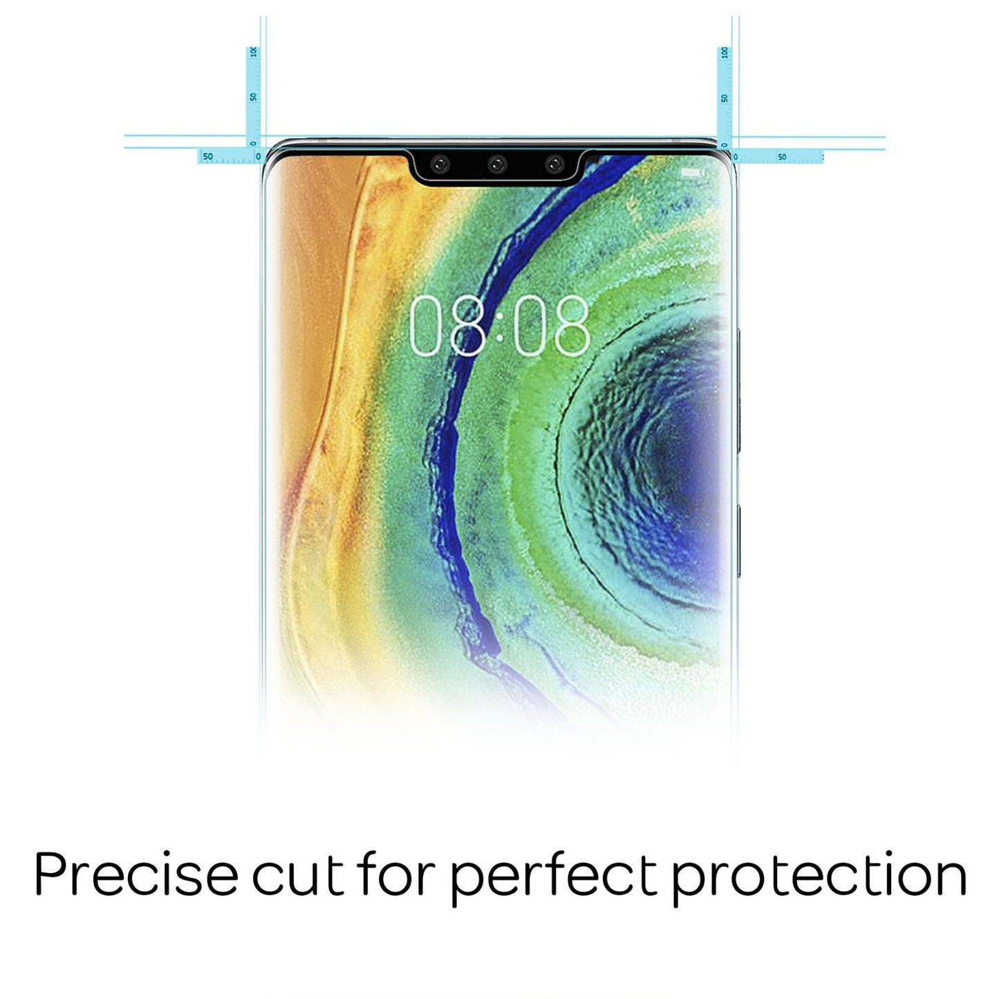 NALIA Schutzglas kompatibel mit Huawei Mate30 Pro Glas, 9H Full-Cover Screen Display Schutz, Handy Schutzfolie Bildschirm-Abdeckung Schutz-Film Protector Tempered Glass Case Klar - Transparent Schwarz
