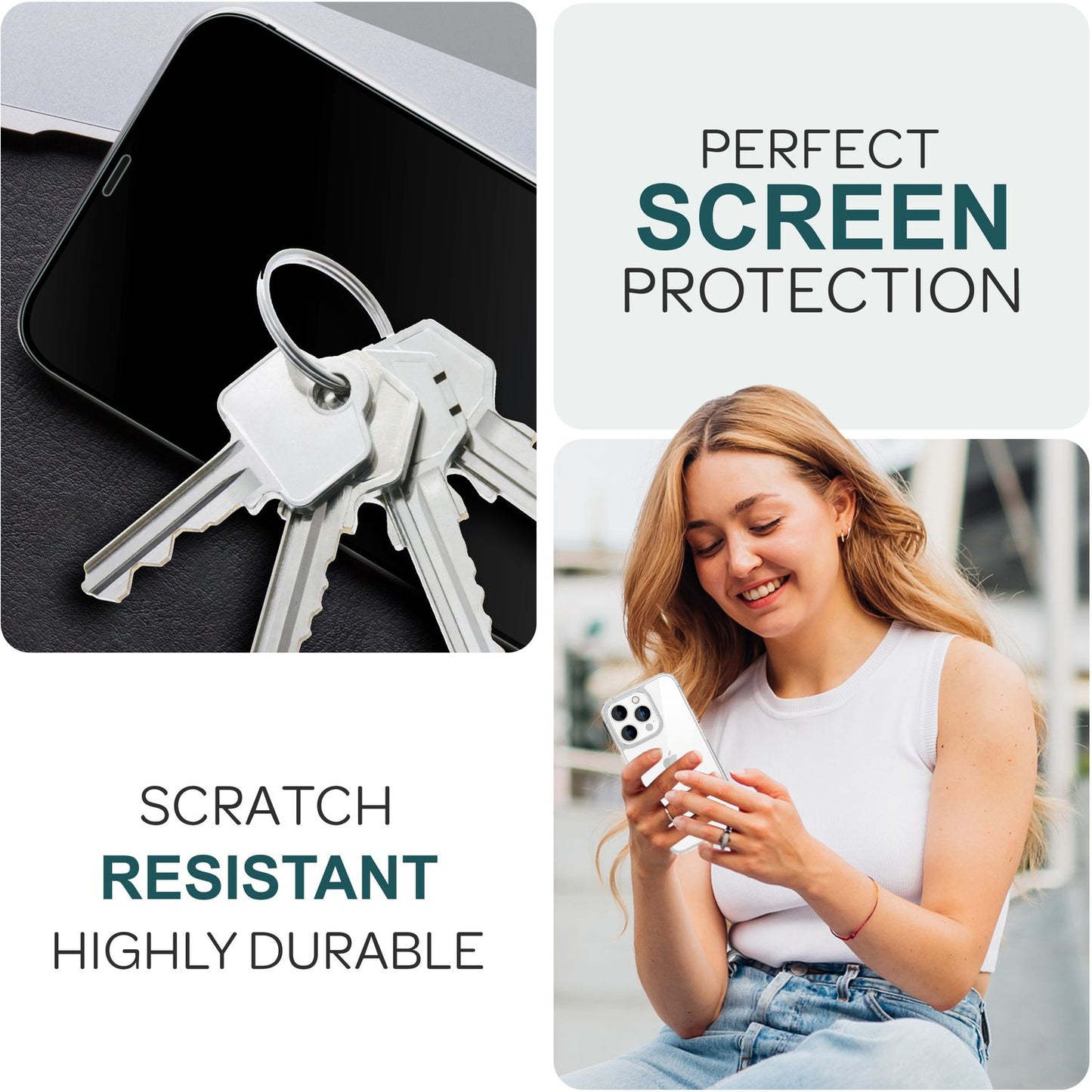 NALIA 2x Schutzglas & 1x Schablone - Set kompatibel mit iPhone 15 Pro Max Glas, 9H Full-Screen Glasfolie [Case-Friendly] Applikator einfache Installation, Displayschutz Transparent mit schwarzem Rand