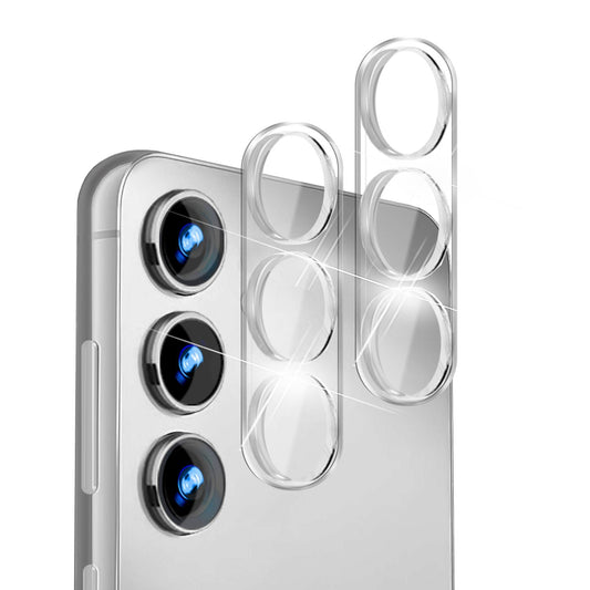 NALIA [2 Stück] Kamera-Schutzglas kompatibel mit Samsung Galaxy S24 Glas, Klarer Kratzfester Linsen-Schutz für Rückkamera, Gehärtete Glasfolie mit Zwischenraum-Abdeckung, Transparenter Kameraschutz