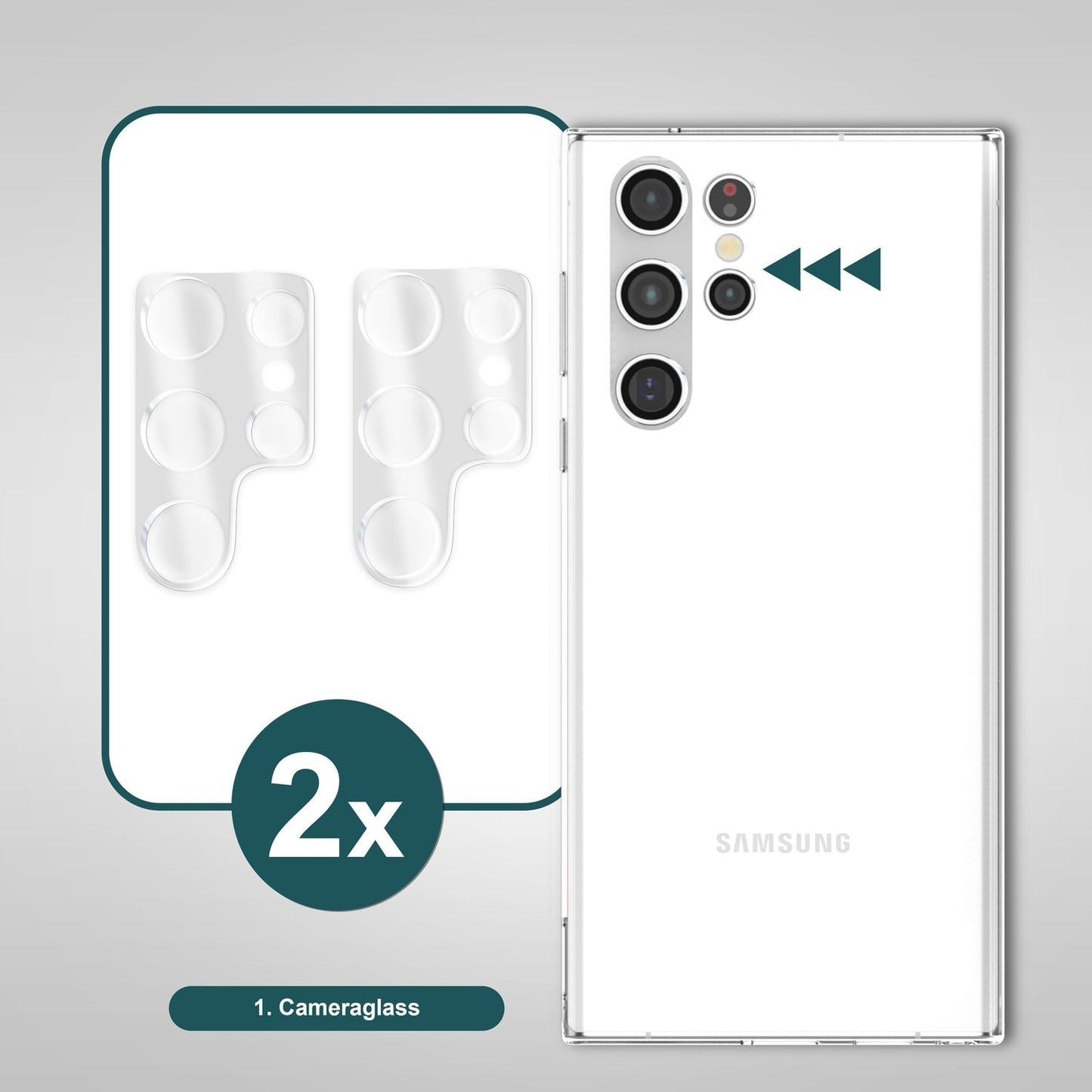 NALIA [2 Stück] Kamera-Schutzglas kompatibel mit Samsung Galaxy S24 Ultra Glas, Klarer Kratzfester Linsen-Schutz für Rückkamera, Gehärtete Glasfolie mit Zwischenraum-Abdeckung, Anti-Gelb Kameraschutz
