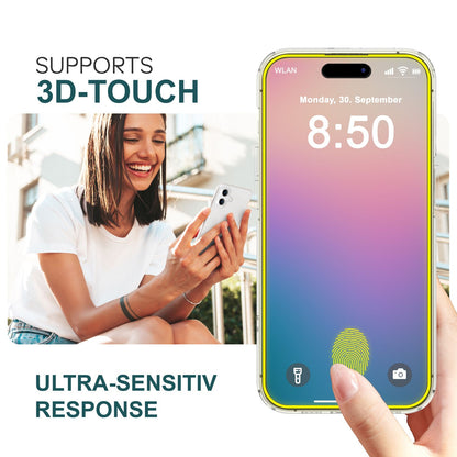 NALIA Set [3-in-1] 2x Schutzglas & 1x Rahmen kompatibel mit iPhone 16 Pro Max Glas, Klar Panzer-Glas 9H Full Screen-Protector Gehärtete Glasfolie Display-Schutz & Zubehör für Einfache Installation