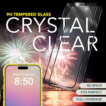 NALIA Set [3-in-1] 2x Schutzglas & 1x Rahmen kompatibel mit iPhone 16 Pro Max Glas, Klar Panzer-Glas 9H Full Screen-Protector Gehärtete Glasfolie Display-Schutz & Zubehör für Einfache Installation