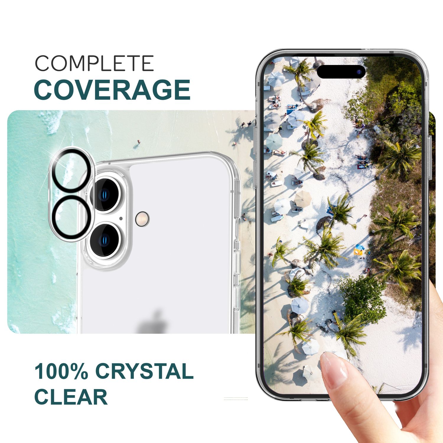 NALIA 2x Kamera Schutzglas für iPhone 16, Klarer Linsenschutz für Rückkamera, Transparenter Kameraschutz, Kameraglas NALIA Berlin