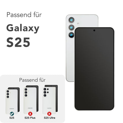 NALIA 2x Schutzglas für Samsung Galaxy S25 – Montagerahmen & 9H Full-Screen – ARMORGLASSX PRO (Glasfolie Transparent & Case-Friendly) – Marke aus Berlin