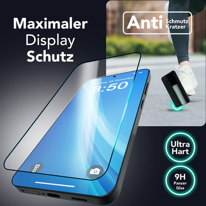 NALIA 2x Schutzglas für Samsung Galaxy S25 Plus – Montagerahmen & 9H Full-Screen – ARMORGLASSX PRO (Glasfolie Transparent & Case-Friendly) – Marke aus Berlin