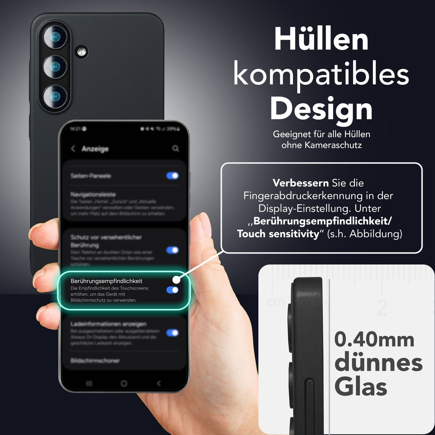 NALIA 2x Schutzglas für Samsung Galaxy S25 Plus – Montagerahmen & 9H Full-Screen – ARMORGLASSX PRO (Glasfolie Transparent & Case-Friendly) – Marke aus Berlin