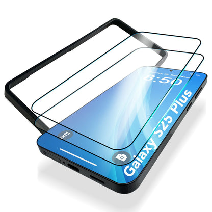 NALIA 2x Schutzglas für Samsung Galaxy S25 Plus – Montagerahmen & 9H Full-Screen – ARMORGLASSX PRO (Glasfolie Transparent & Case-Friendly) – Marke aus Berlin