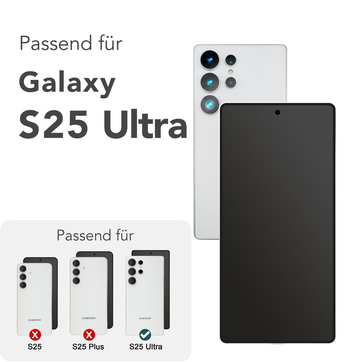 NALIA 2x Schutzglas für Samsung Galaxy S25 Ultra – Montagerahmen & 9H Full-Screen – ARMORGLASSX PRO (Glasfolie Transparent & Case-Friendly) – Marke aus Berlin