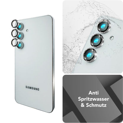 NALIA Glas Kameraschutzringe für Samsung Galaxy S25 – Linsenschutz & Case Friendly – FOCUS.PRO CLX (9H Härtegrad & Montagerahmen) – Marke aus Berlin