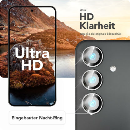 NALIA Glas Kameraschutzringe für Samsung Galaxy S25 – Linsenschutz & Case Friendly – FOCUS.PRO CLX (9H Härtegrad & Montagerahmen) – Marke aus Berlin